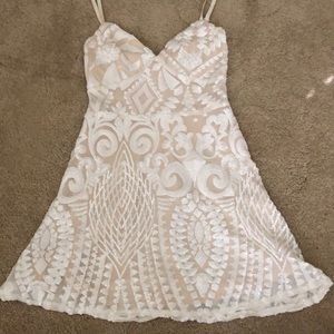 Superdown Revolve Tiff White Sequin Mini Dress XXS